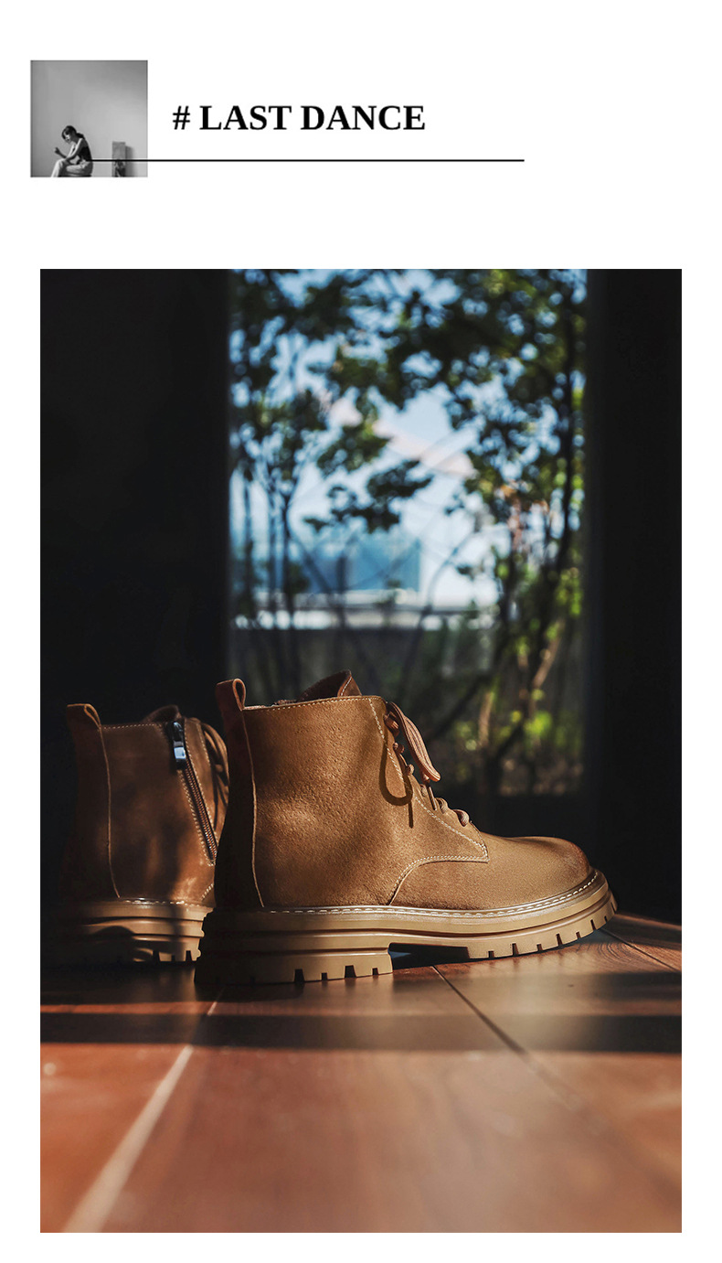 Nouvelles bottes courtes tendance d'automne, grandes bottes jaunes assorties, bottes de travail pour hommes, chaussures pour hommes_voghion.com