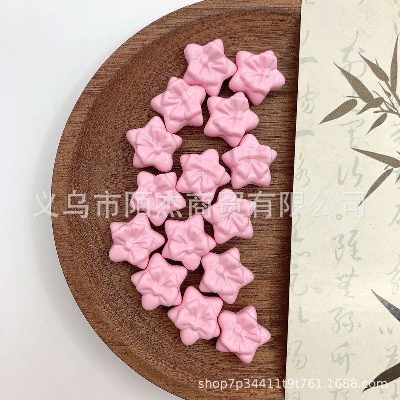 亚克力蝴蝶结五角星串珠 diy发绳饰品配件手机链包挂钥匙扣材料|undefined