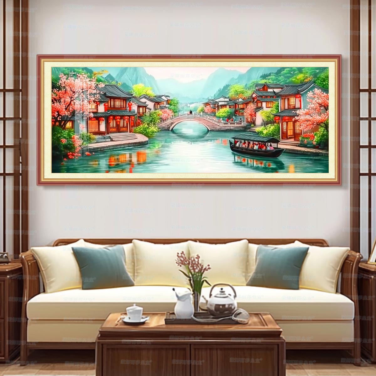 [Algodón importado] Mona Lisa Royal Cross Stitch recuerda el nuevo paisaje chino de Jiangnan, bordado de hilo a mano a gran escala image 2