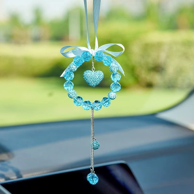 pendant car hanging female, Car hanging - blue-peach-heart