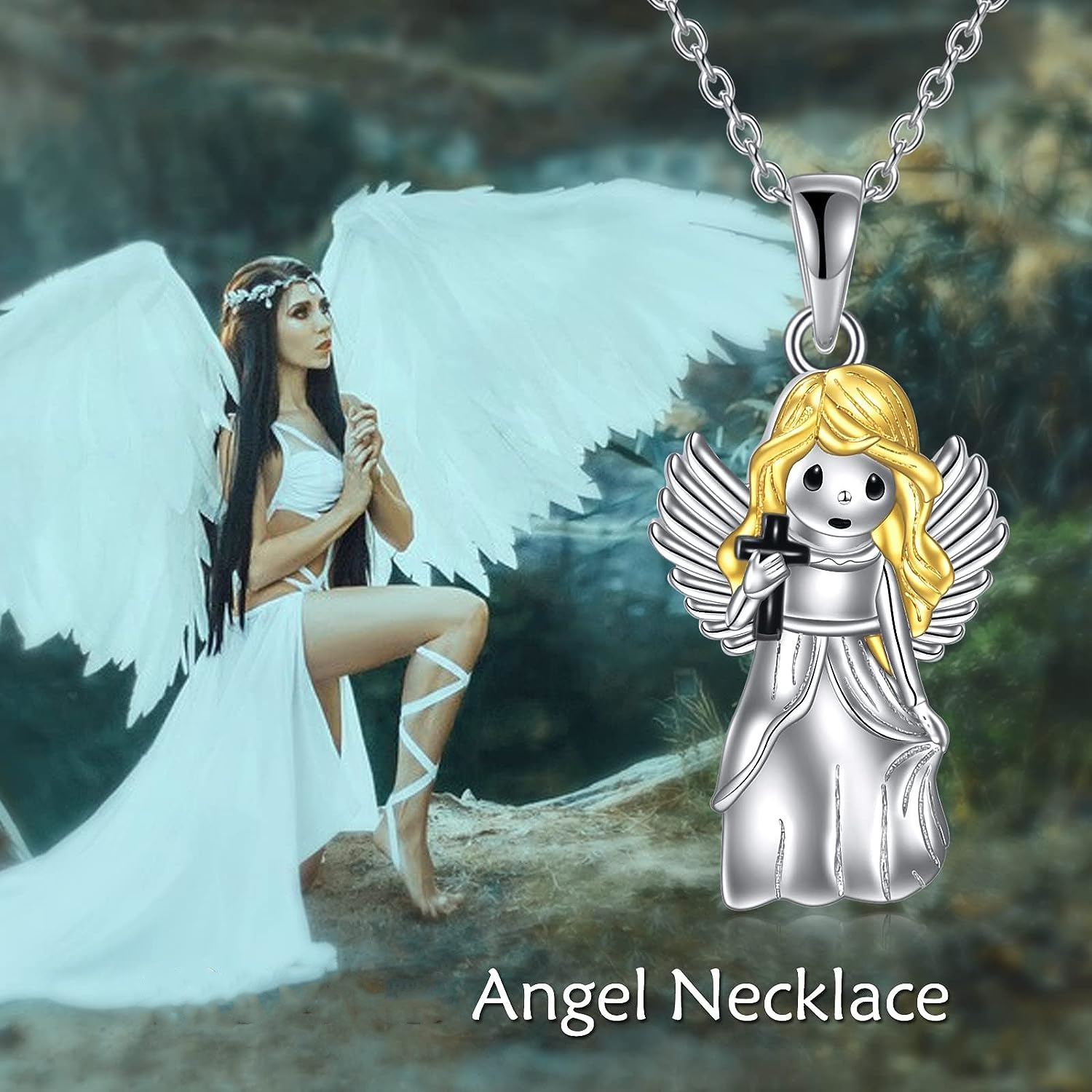 Heißer Verkauf Neue Engel Kleines Mädchen Schöne Und Elegante Vielseitig Anhänger Halskette Exquisite frauen Zubehör_voghion.com