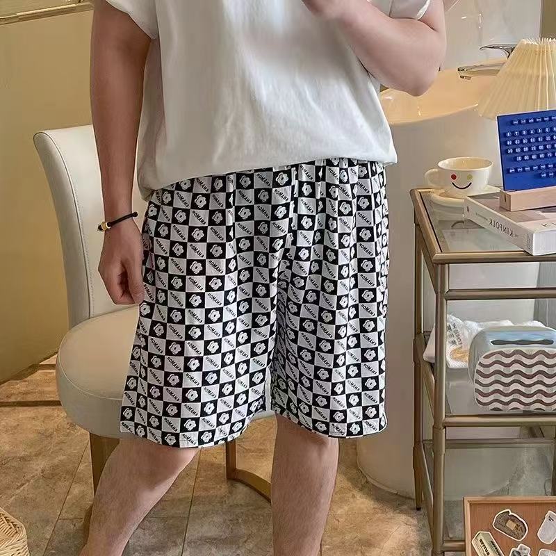 흑백 체크무늬 동백