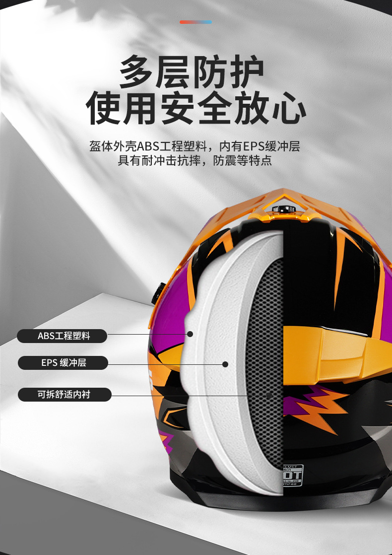 3C Certified Mountain Road Off-Road Motorcycle Helmet Full-Face Helmet for Men and Women, Electric Motorcycle Helmet for All Seasons, Summer Rally Helmet