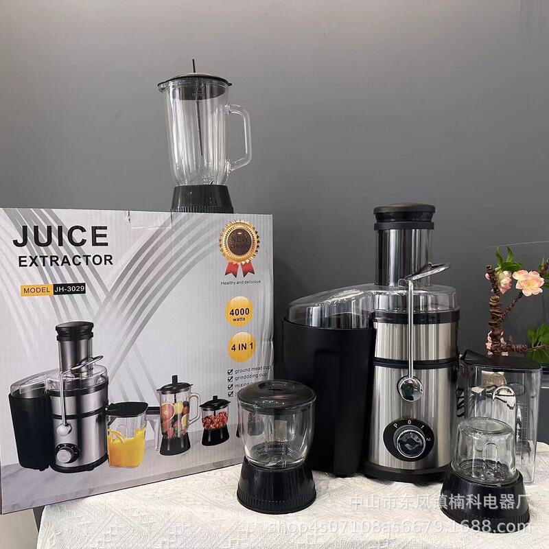 Cross-Border Multifunctional 4in1 Juicer Stainless Steel Juicer Large Diameter Household Cooking Machine Meat Grinder Wholesale