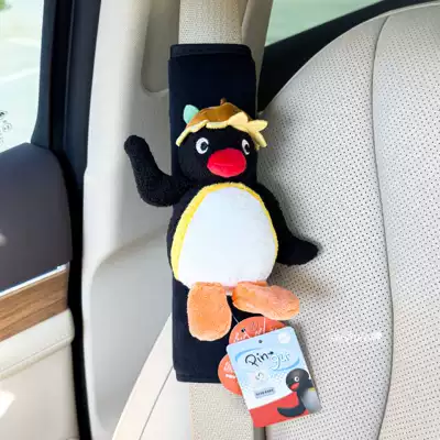 Car Seatbelt Protector for Children, Sürətlər qutusu və əl tormozu başlıqları - black-velvet-shoulder-pad-pingu-sunflower-single