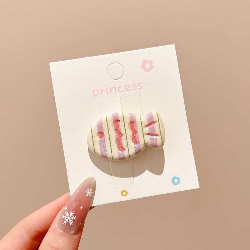 2025 nueva horquilla de dopamina de verano linda horquilla de flequillo de todo fósforo niña coreana pinza lateral accesorios para el cabello sombreros