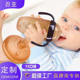 新生儿防胀气硅胶奶瓶72mm超宽口径宝宝断奶神器仿真母乳实感奶瓶