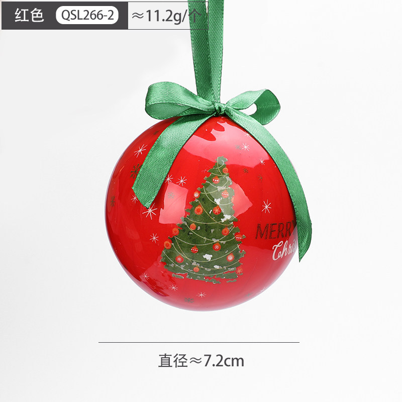 7,2 CM Bola de árbol verde con fondo rojo/11,2G