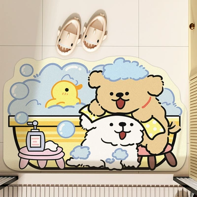 Avtomobil döşəmə paspasları: Quick-Drying Foot Mat Floor Cover-Up - line-puppy-bath-rub-hair-4060cm-diatom-mud-second-generation