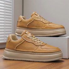 欧洲站男鞋西装板鞋英伦风厚底小白鞋秋季透气薄款防滑鞋子男潮鞋