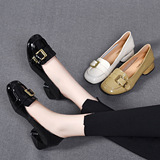 Обувь с низким вырезом, ремень, пряжка, комфортные лоферы для кожаной обуви, осенняя, тренд сезона