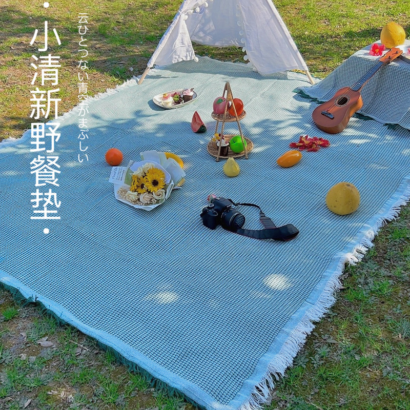 Alfombras de picnic al aire libre mantas de camping ins viento pequeño fresco salvaje mesa de comedor red red camping tienda de campaña cojines sofá foto mat
