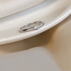 Minimalist 925 Sterling Silver CZ Small Diamond Openwork Ring for Women, Korean Style, Simple and Unique Design, Cool and Unconventional, Friend-Friendly