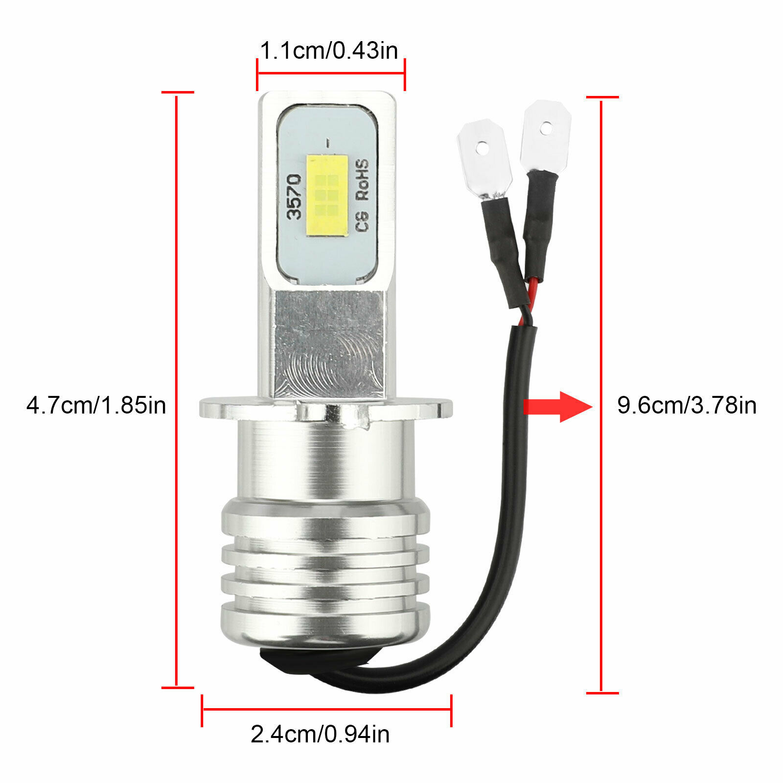 H3 80W 3570 2SMD 6000K luz azul de hielo luz decodificada de luz blanca luz LED delantera de niebla de automóvil luz de motocicleta