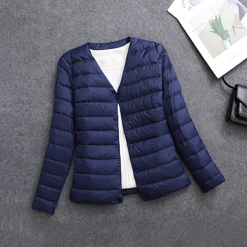 Lightweight down Jacket Women's Round Neck Liner 2025 Autumn and Winter New Collarless Large Size Short Lightweight Warm Portable Jacket