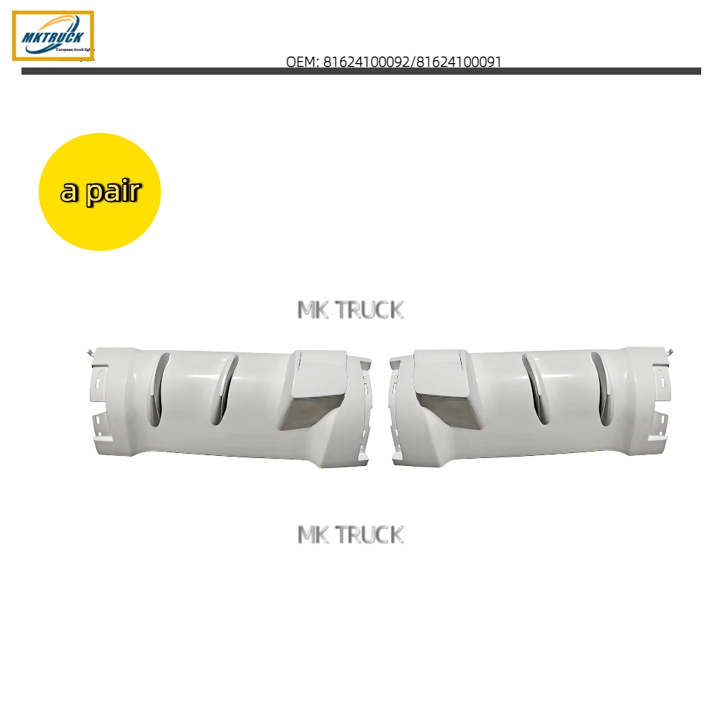 Ángulo de envoltura interior 81624100092/81624100091, adecuado para la fábrica de piezas de camiones de la serie MAN
