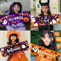 ハロウィン小道具ハロウィンパーティー雰囲気イベントバナー写真小道具子供用手持ち小型バナー