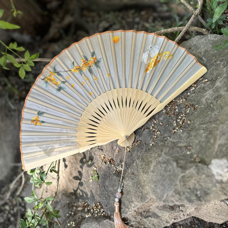 【卸売注文】蘇州刺繍扇子、刺繍扇子、古風女性扇子、中国扇子、工芸品ギフト扇子|undefined