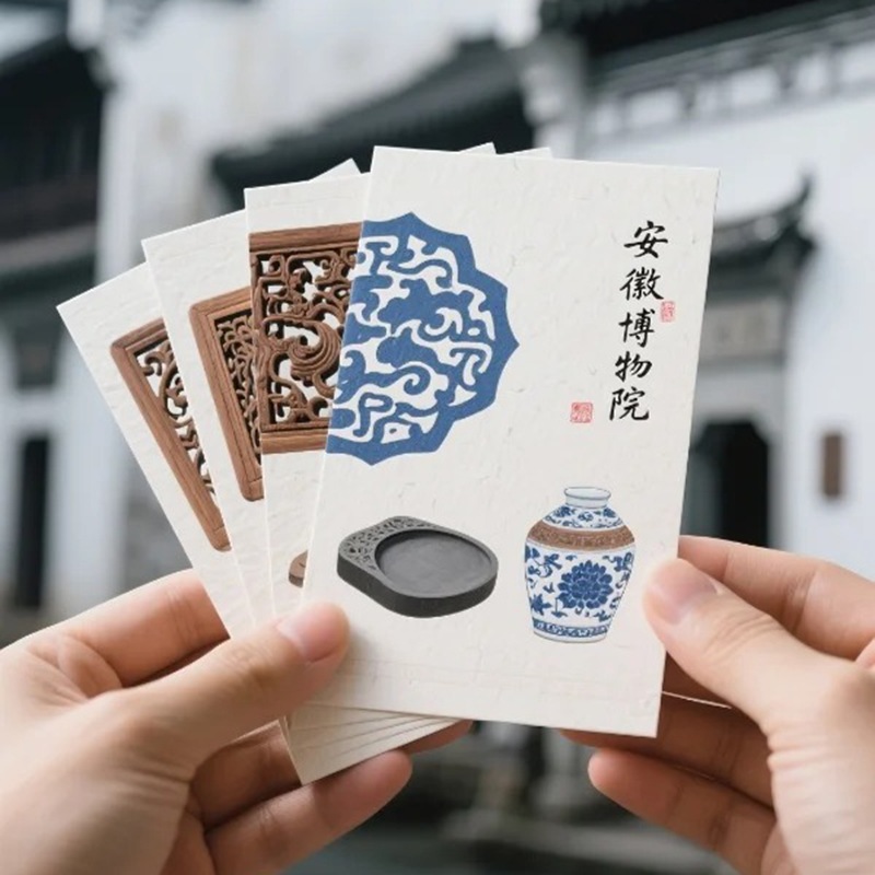 安徽马头墙文创明信片定做激光镂空异形切模印刷工厂旅行纪念贺卡