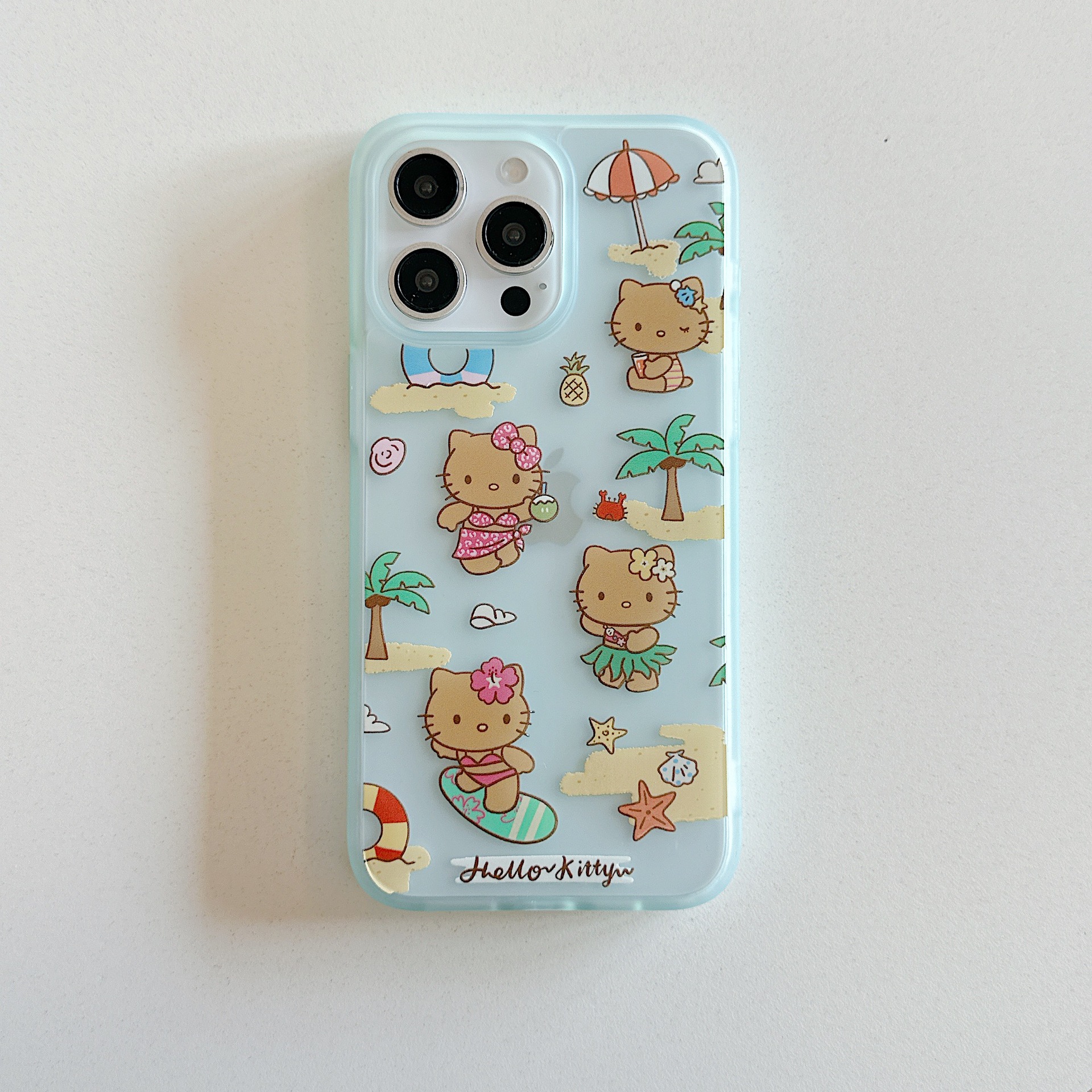 Verano fresco cuero negro KT gato para Apple 16ProMax funda para teléfono móvil 15Pro Coconut 14 pareja 15PM