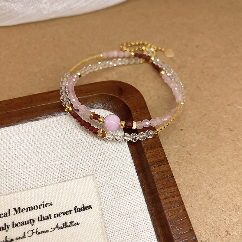 Brazalete con cuentas multicapa de cuentas de mijo de estilo bohemio para niñas, estilo étnico de verano, lujo ligero, joyería de mano retro de nicho