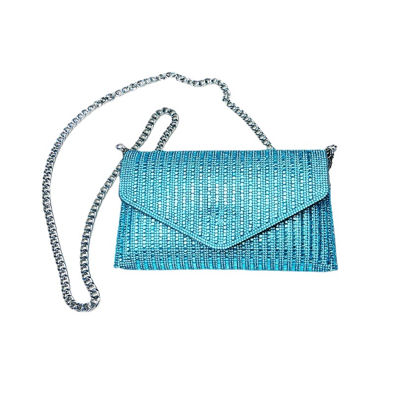 Mini schoudertas 2024 Guangzhou trendy strass ketting crossbody hot diamond design party dames handtas klein vierkant_voghion.com