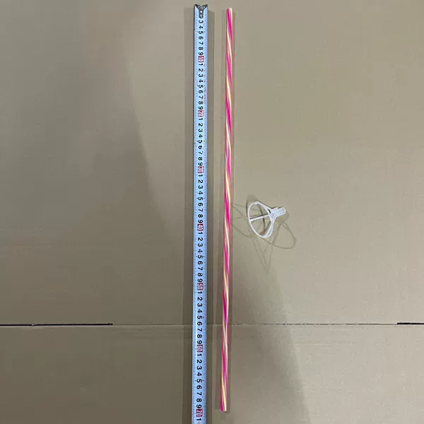 Pink and yellow rod mop