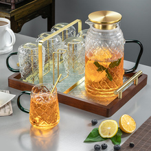 5NQJ实木玻璃托盘小家用长方形胡桃实木杯子收纳水果客厅茶几茶点