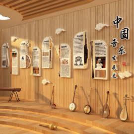 音乐教室墙面装饰布置幼儿园区环创打击器钢琴行中国西方史文化贴