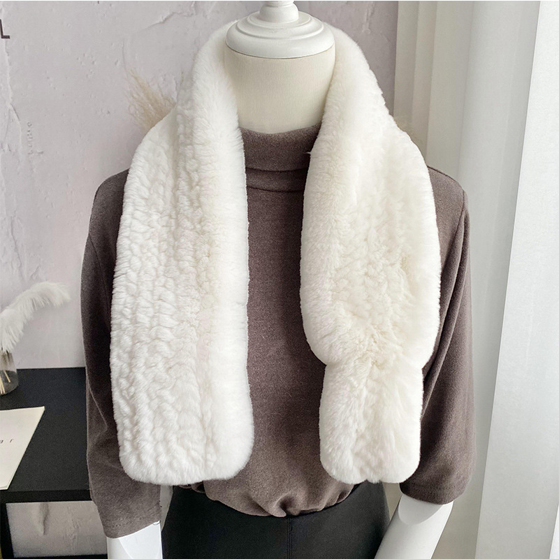 Rex Kaninchenfell Schal Für Damen Warm Winter Mode Accessoire_voghion.com