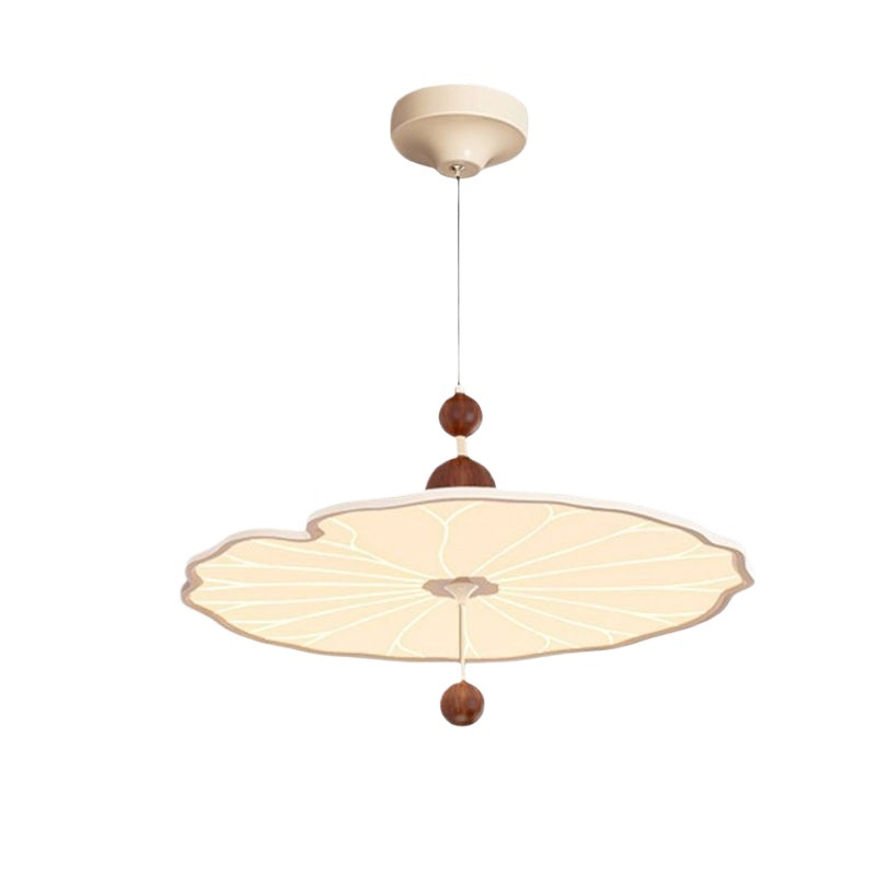 Candelabro de restaurante creativo de hoja de loto francés estilo antiguo, estética de la dinastía Song, platillo volador, mesa de comedor japonesa, barra, isla, lámpara colgante