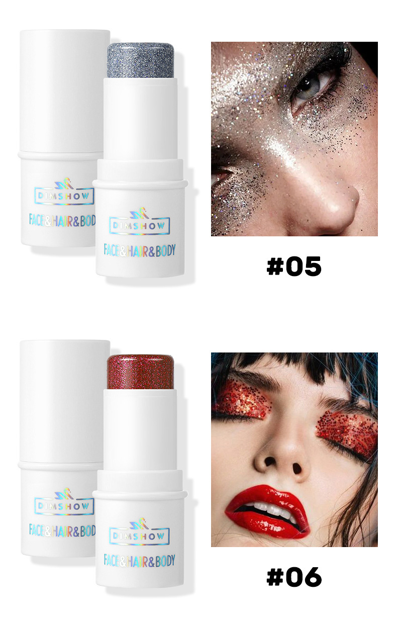 8-color stage makeup facial glitter eyeshadow beauty makeup Dazzling body sequin stick undefined