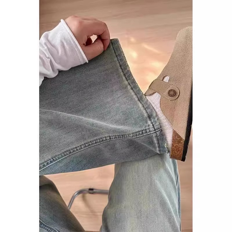 Vintage Light Blue High-Waisted Wide-Leg Jeans – Retro Stretch Denim Pants For Women (S-5xl) Inclusive Sizing_ecoleips.com