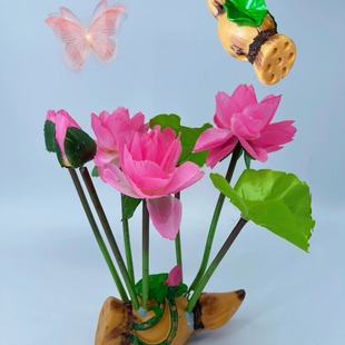 Aquarium Fish Tank Landscaping Resin Crafts Lotus Root Lotus Ornaments Goldfish Reptile Shelter Manufacturer