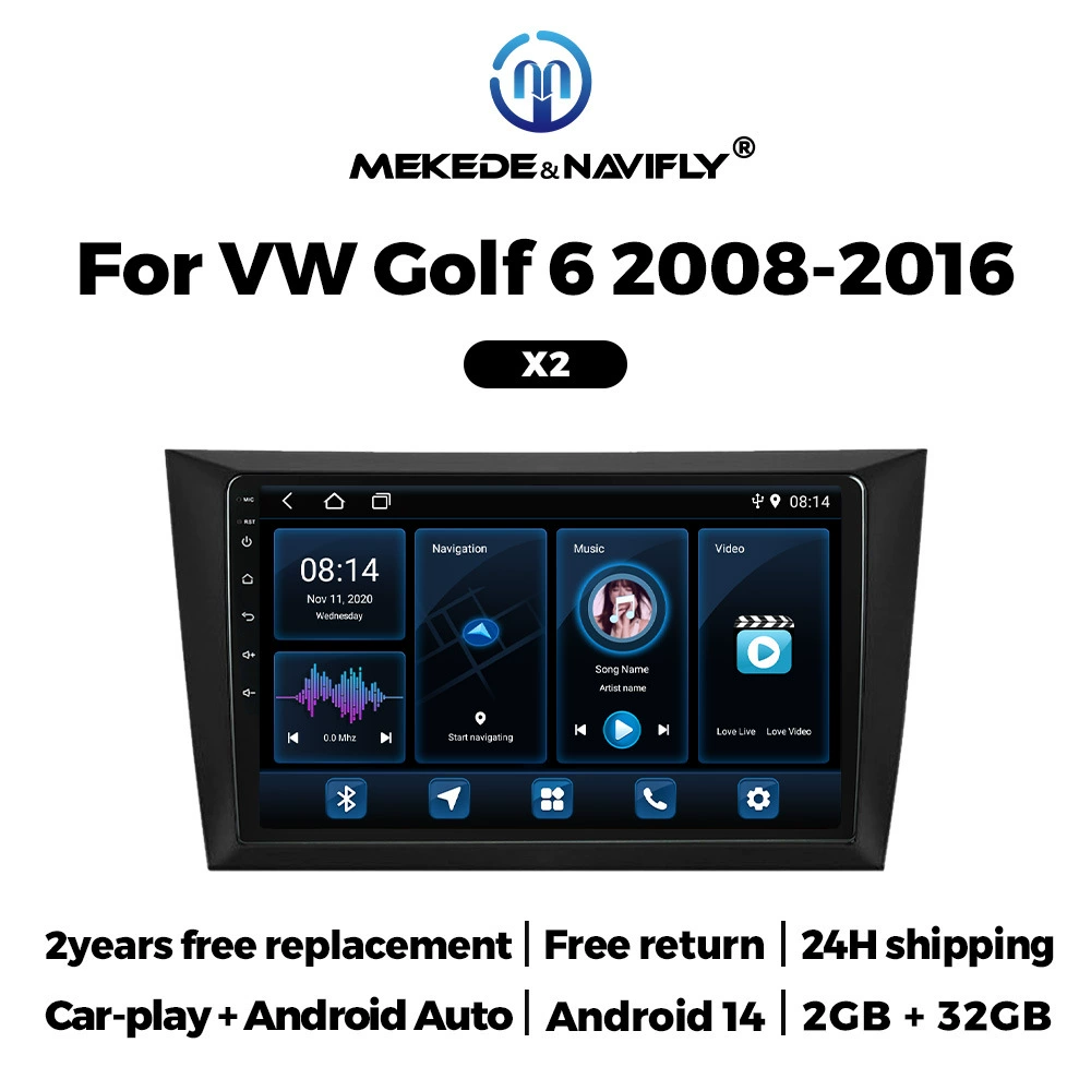 Подходит для Volkswagen Golf 6 2008-2016 Android GPS навигация MP5 Bluetooth плеер CarPlay