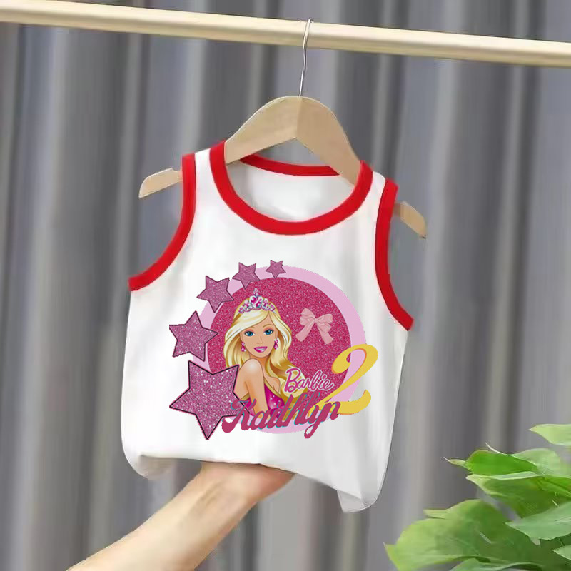 Amazon Barbie Hot Selling Children's Clothing for Older Children Sleeveless Backless Top Summer New Arrival One-Time Shipping