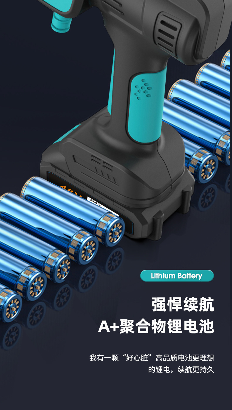 Lithium Battery Car Wash Machine Rechargeable High Pressure Car Wash Water Gun Wireless High Power Household Car Wash Machine Wholesale Portable