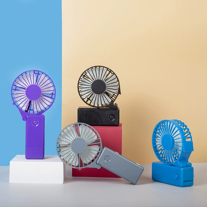 Handheld folding air fan, portable battery