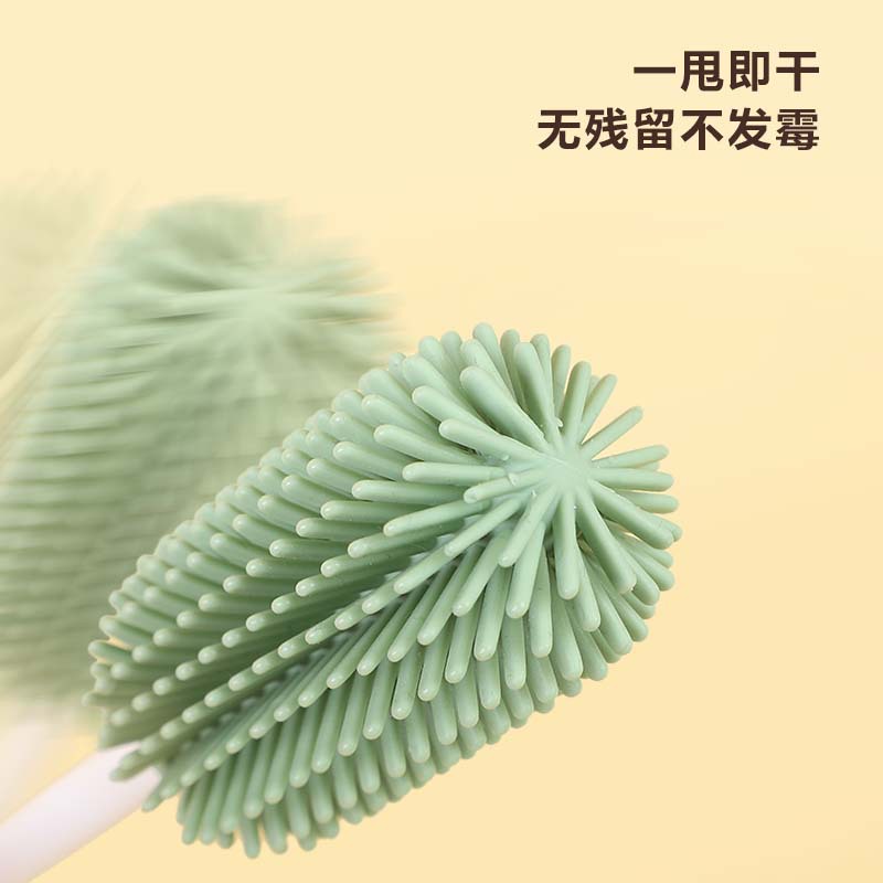 Cepillo de limpieza de biberones de alimentación directa de fábrica bebé recién nacido especial mango largo cepillo de pezón Shabu traje de silicona dos en uno