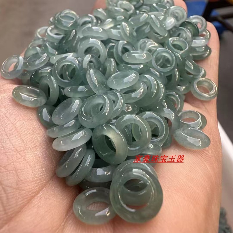 9mmコイル天然エメラルドa貨物散珠氷種藍水走環小環手串DIY翡翠走環スペーサー|undefined