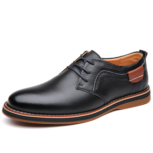 Bestselling Men's Leather Shoes Wide Size Fashion Business Casual Hand-sewn Men's Shoes Soft Sole