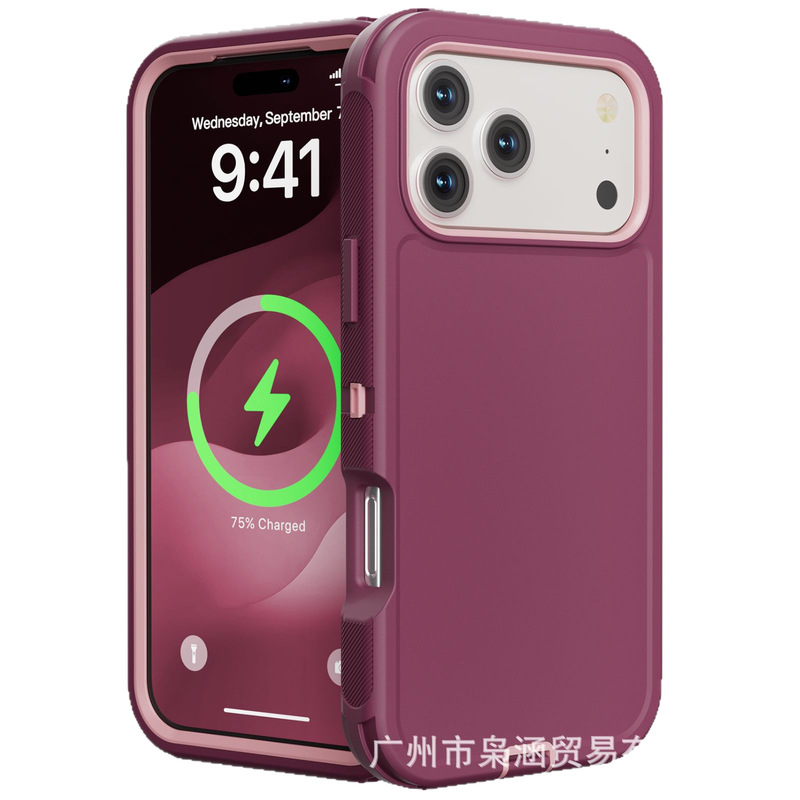 iPhone17ProMax 3-in-1 ロボット携帯電話ケース Apple 保護カバー 3-in-1 携帯電話ケースに適した国境を越えた|undefined