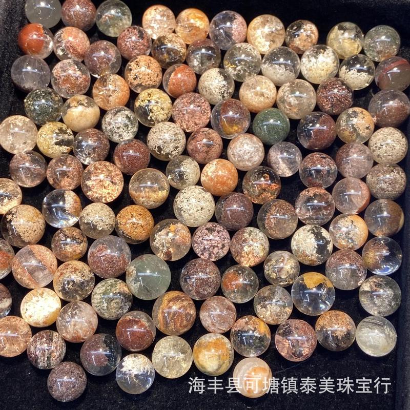 天然花幽霊散珠ビーズ卸売り四季彩幽霊結晶透過無孔散珠天然水晶卸売り|undefined