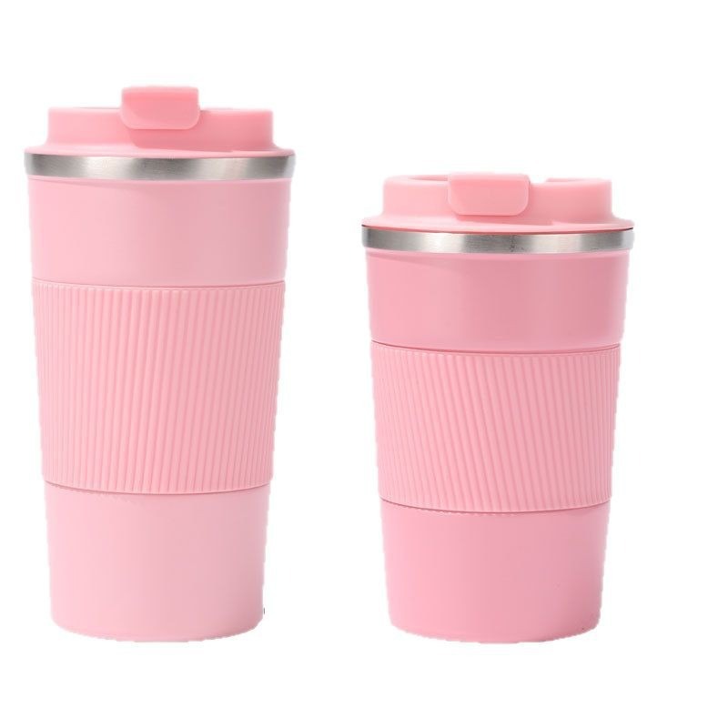 Moda de automóvil de tres generaciones taza de café 304 taza de acero inoxidable portátil antideslizante cubierta de silicona taza de mano