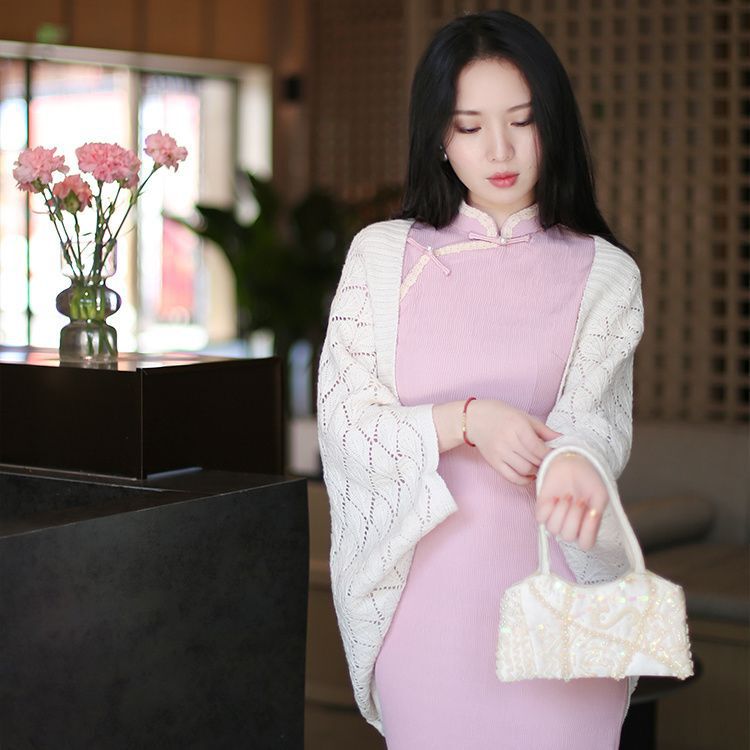2025 夏の新しいスタイルの婚約ドレススカート日常着用ドレス新しい中国風ピンクチャイナドレス女性のための|undefined