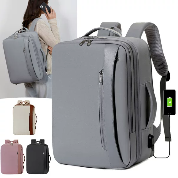 Large-capacity waterproof backpack, men's business backpack, high-end design, expandable, travel bag, laptop bag, vacuum compression