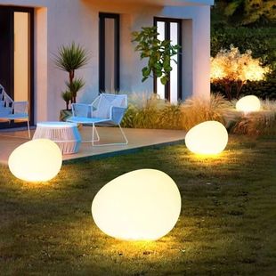 Glowing Stone Lamp Solar Lawn Lamp Outdoor Waterproof Courtyard Garden Landscaping Popular Floor Lamp Pebble Lamp