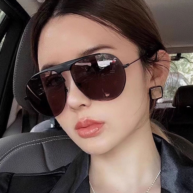 蛤蟆镜复古单梁太阳眼镜潮流金属墨镜欧美大框ins网红同款太阳镜|undefined