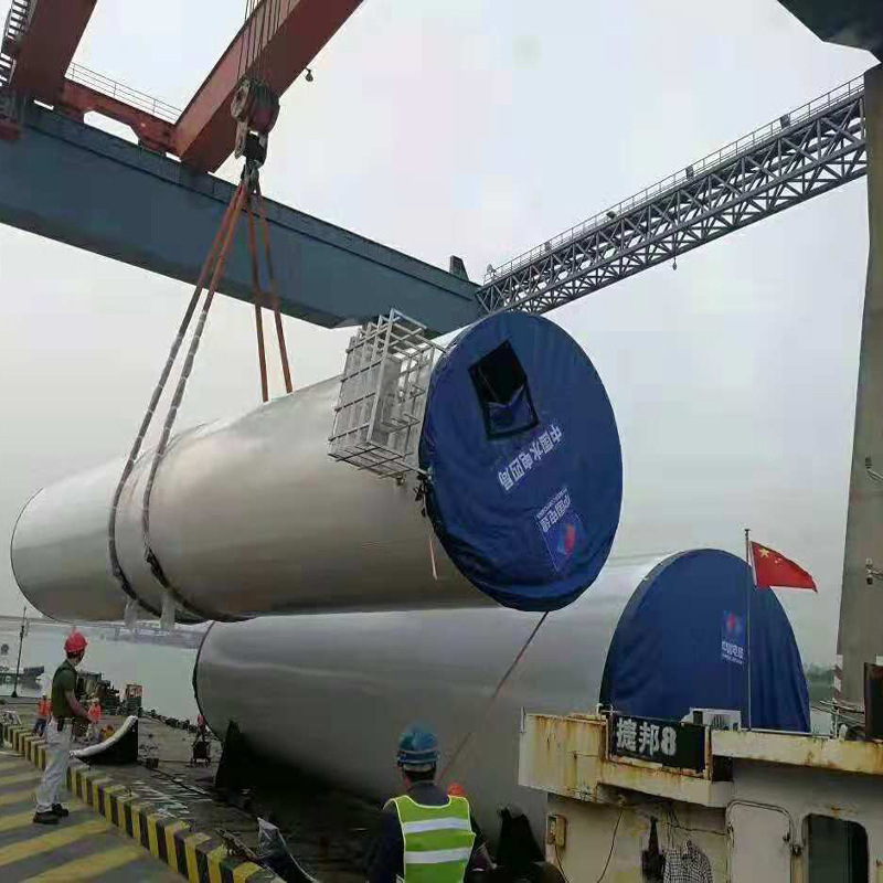 风电塔筒防雨罩海上风机保护罩出口用高品质刀刮布塔筒封头布logo
