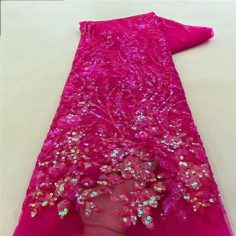 Rojo bordado flor lentejuelas vestido tela estilo chino novia brindis vestido cheongsam vestido tela JX3979